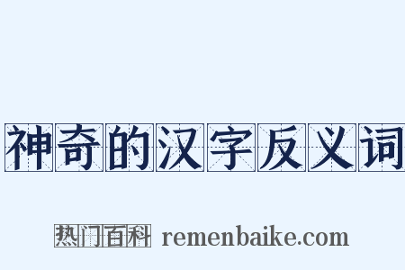 神奇的汉字反义词是什么意思的图片